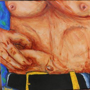 ABSTRACT FIGURE ACRYLIC PAINTING